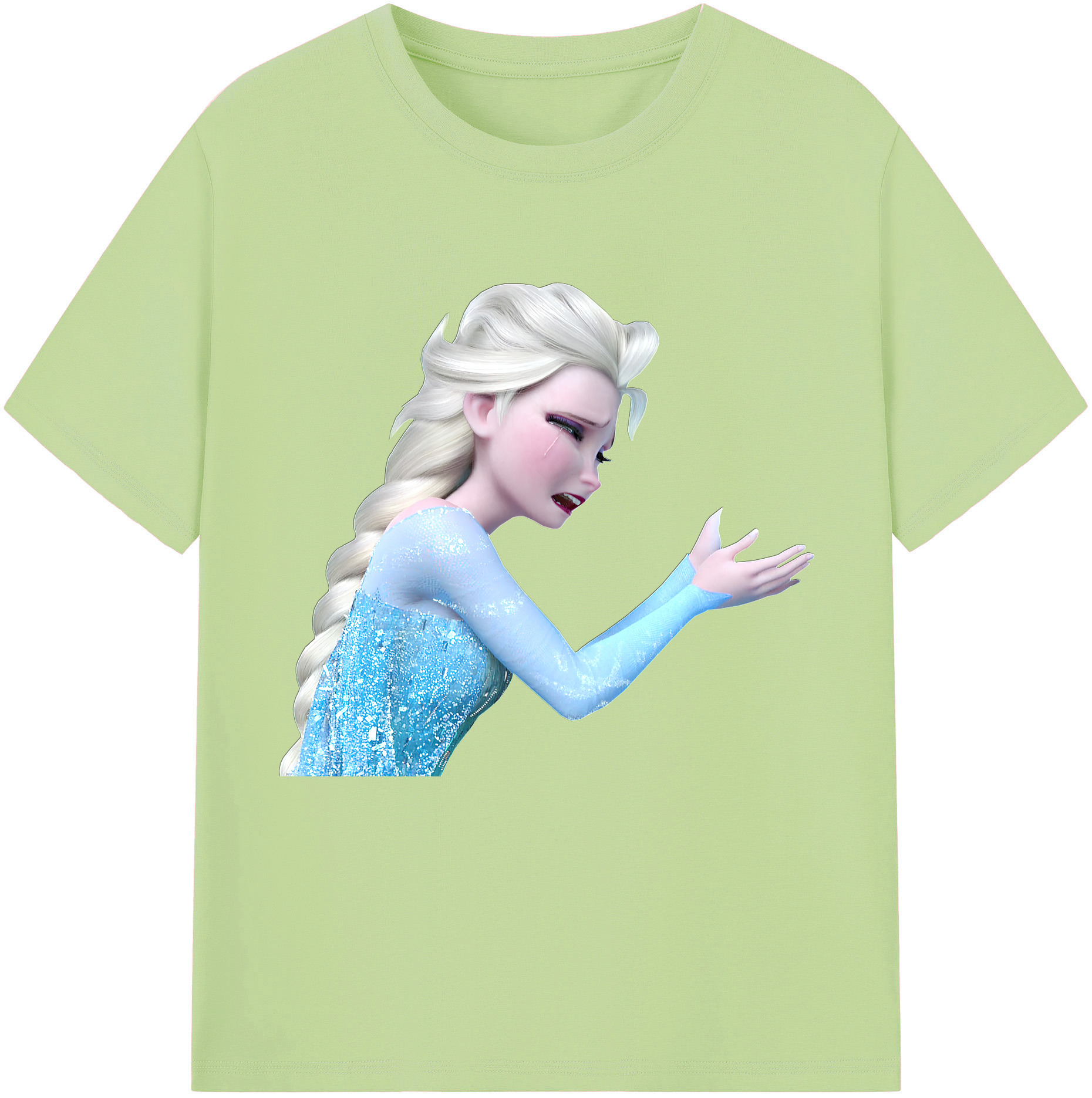 （画像用） アナと雪の女王 アンナ エルサ Frozen Anna Elsa 綿100％半袖Tシャツ（フロントプリント）